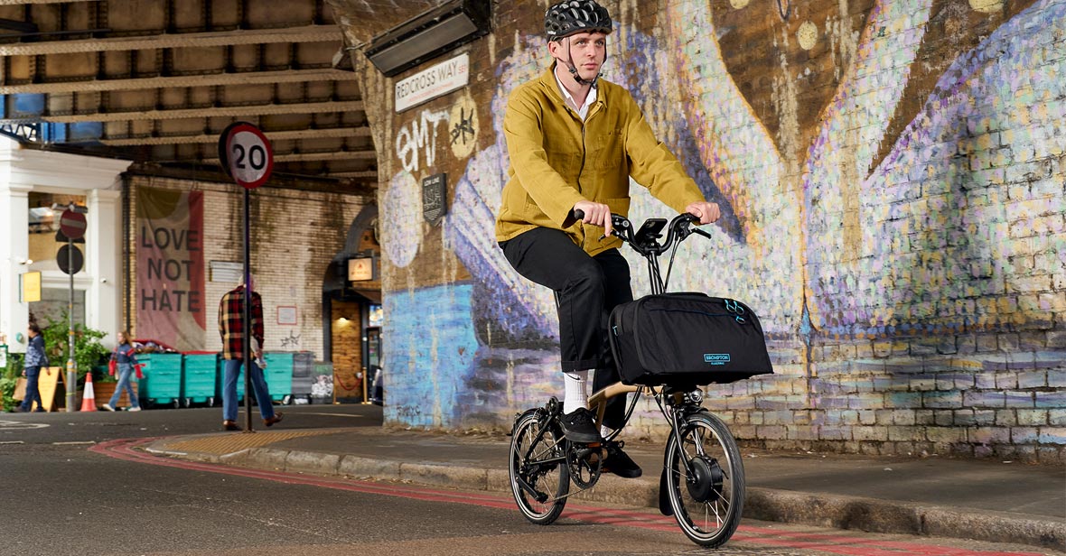 Man riding Brompton electric