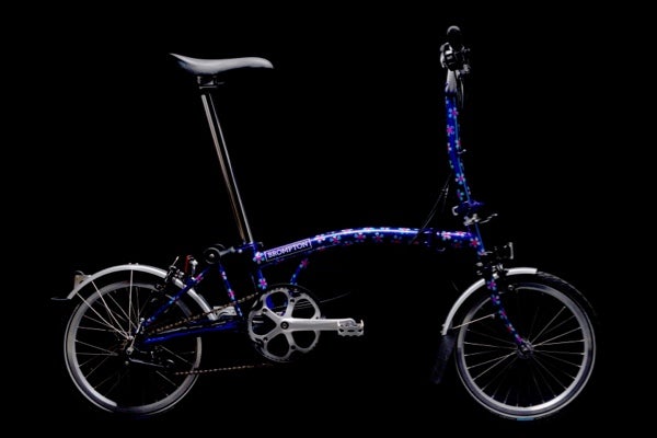 crewnation Brompton collaboration bike on a black background