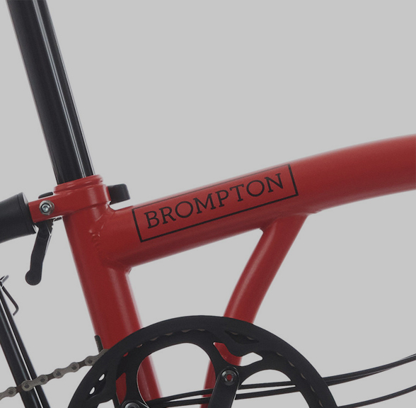 Brompton decal in vermillion red